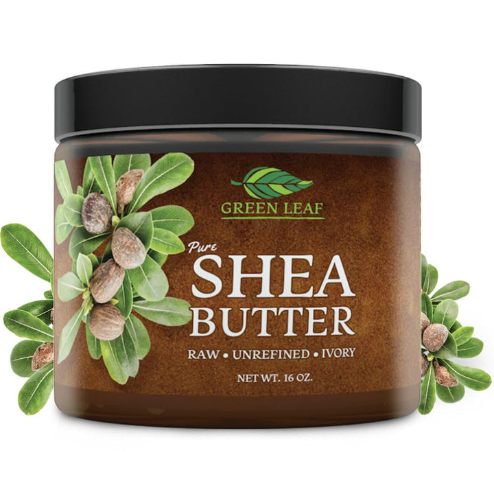 Green Leaf Naturals Shea Butter | Raw Shea for Women & Men | Vitamin A & E | Use as Facial Cleanser or for Dry Skin | Use DIY with Mango Butter, Cocoa Butter, or Aloe Vera - 16oz