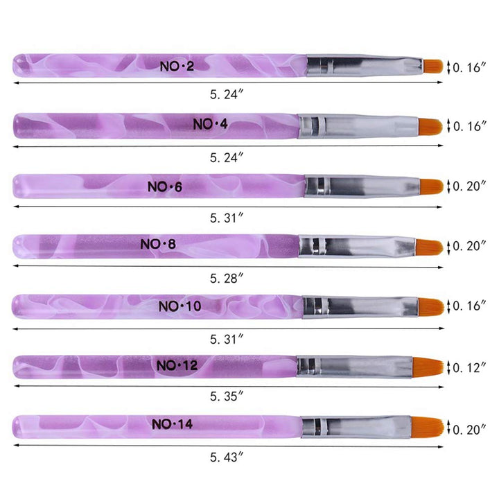 WOKOTO 14 Pcs Nail Brush Pen Set Uv Gel Acrylic Nail Art Tips Builder Brush Nail Painting Brush Pen Kit