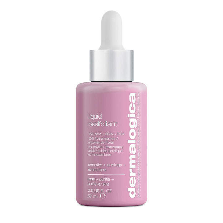 Dermalogica Liquid Peelfoliant with Glycolic Acid, Face Exfoliator Peel with AHA BHA PHA, Smooths Fine Lines and Wrinkles, Unclogs Pores, and Improve Skin Tone - 2 fl oz
