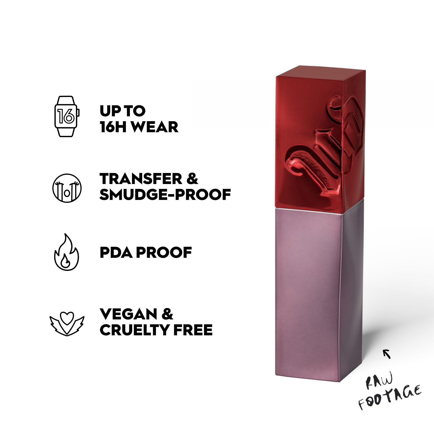 Urban Decay Vice Lip Bond Glossy Longwear Liquid Lipstick (Raw Footage - Merlot Red), Transfer-proof, Smudge-proof, Up to 16HR Wear, Vegan, Cruelty-free - 0.14 fl oz