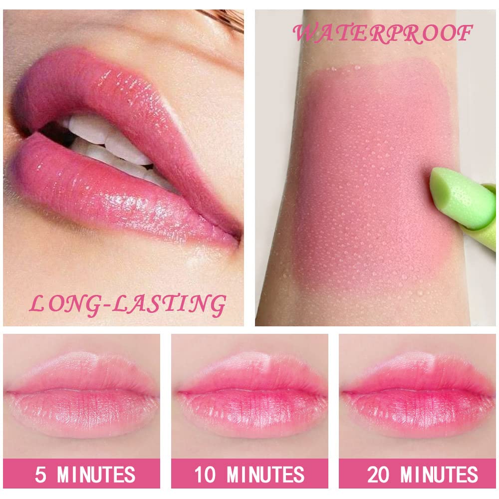 BINGBRUSH 3 Pcs Aloe Vera Color Changing Lipstick Queen,Long Lasting Lip Care Nutritious Plumper Lip Balm Moisturizer Magic PH Temperature Color Change Lip Gloss Makeup Set for Women