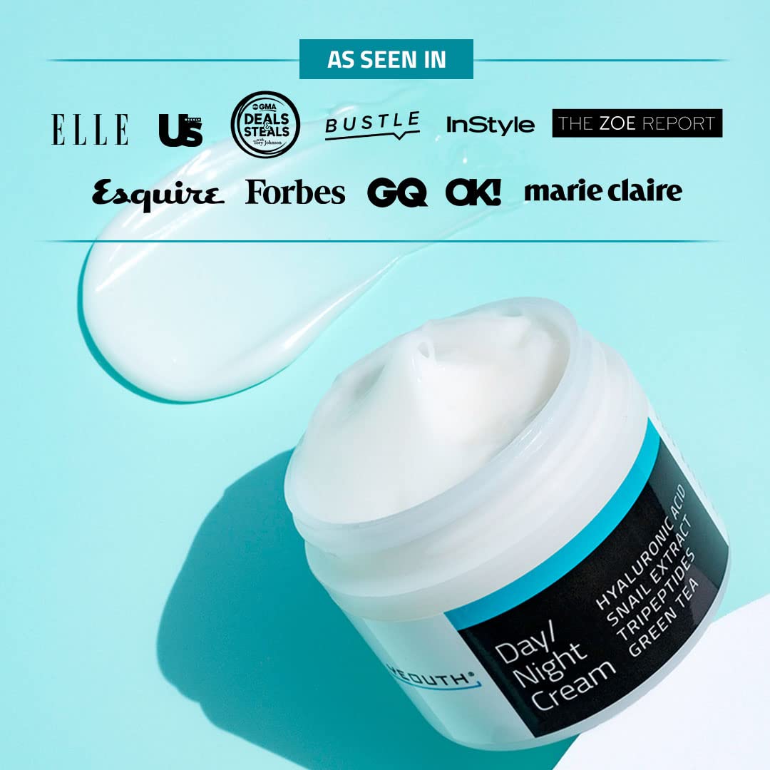 YEOUTH Day Night Cream for Face with Hyaluronic Acid, Snail Mucin and Copper Tripeptide - Moisturizer Face Cream - Hydrating Face Moisturizer for Women and Men 4oz - Face Moisturizer