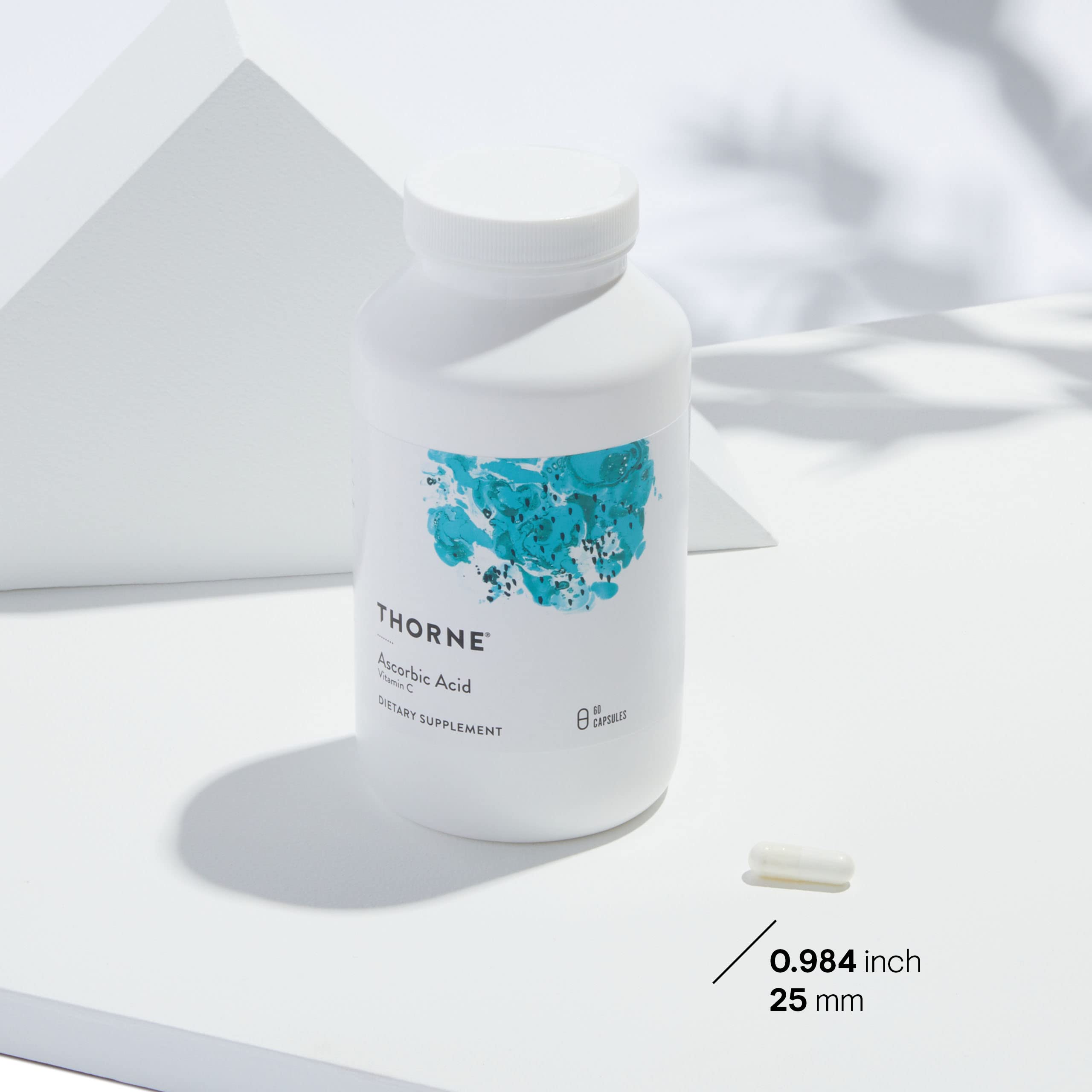 THORNE Ascorbic Acid - 1000 mg Vitamin C Supplement - Supports Healthy Immune Response, Collagen Formation, and Antioxidant Support - Gluten-Free - 60 Capsules