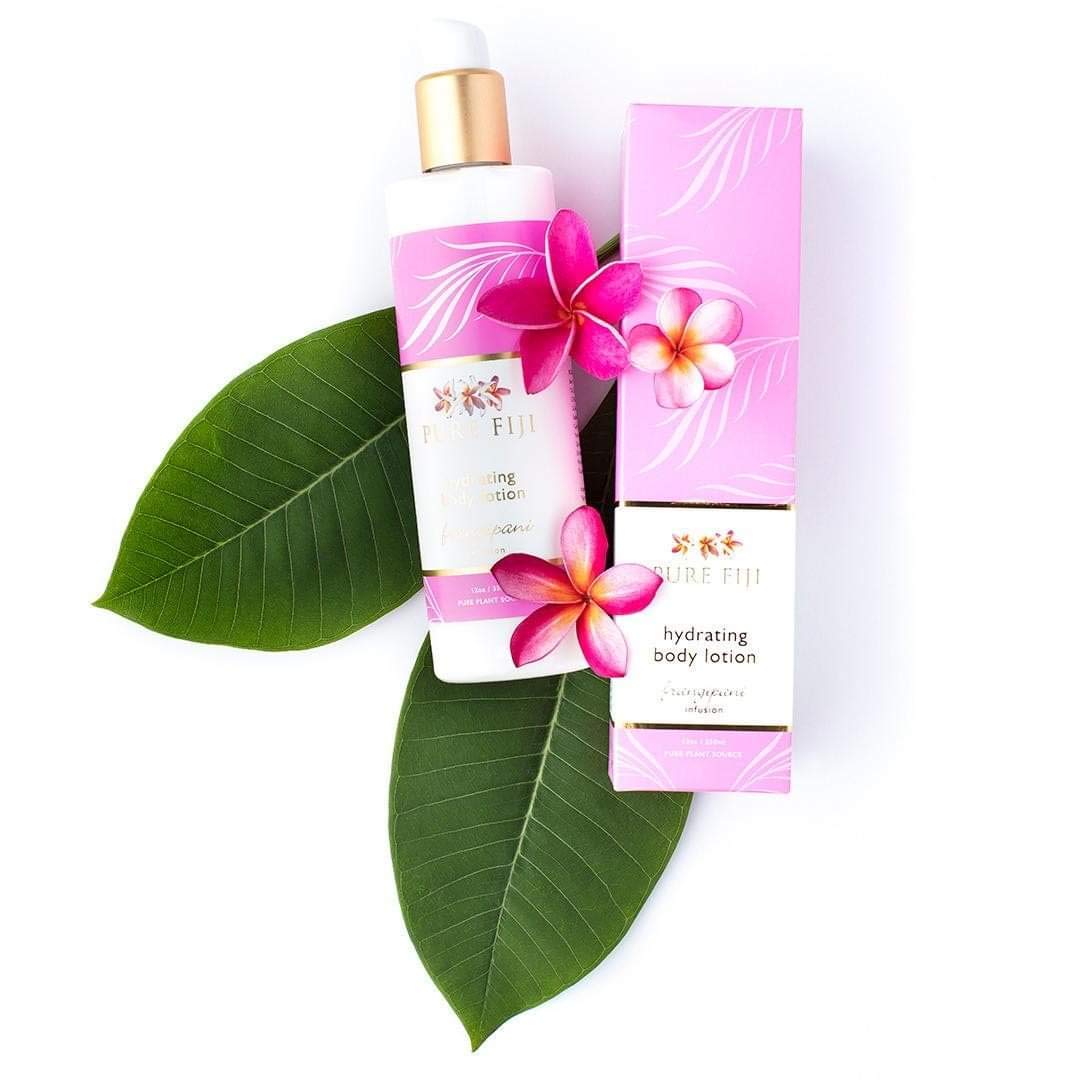 Pure Fiji Hydrating Body Lotion - Moisturizing Organic Body Lotion, Frangipani, 12 oz