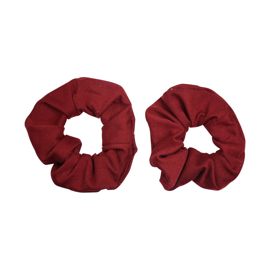 Motique Accessories Burgundy: Set Of 2 Large Solid Scrunchies - Burgundy