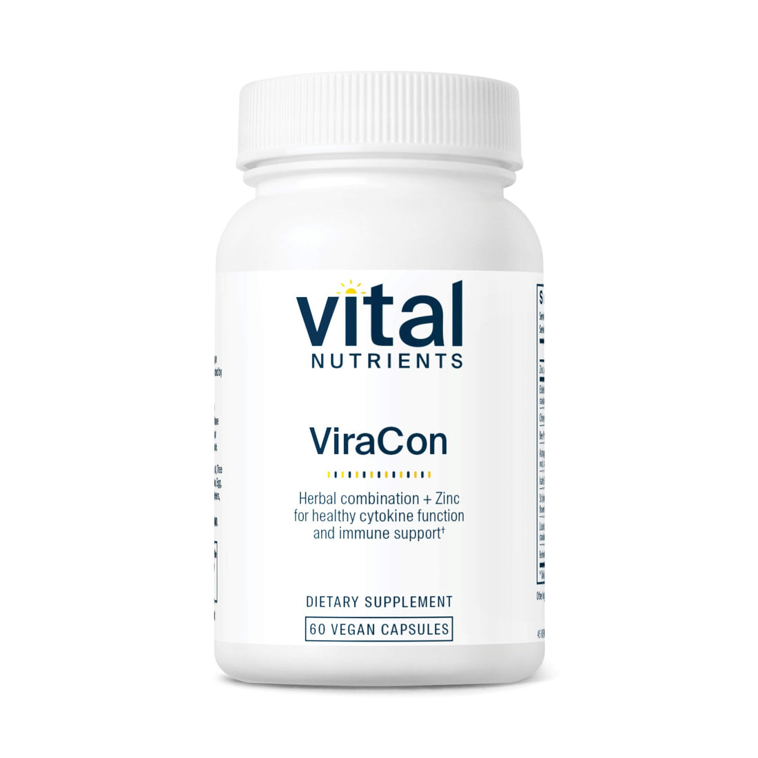 Vital Nutrients ViraCon | Vegan Immune Support Supplement* | Zinc, Elderberry, Licorice Root Extract, & Other Herbs for Comprehensive Immune Support | Gluten, Dairy, Soy Free | Non-GMO | 60 Capsules