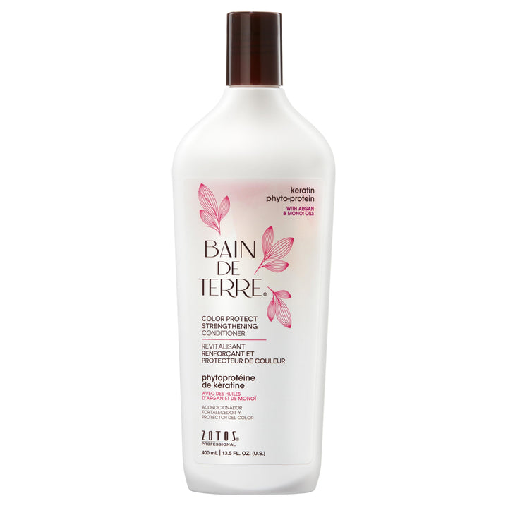 Bain de Terre Keratin Phyto-Protein Color Protect Strengthening Conditioner, Color-Safe Strengthening for Weak & Damaged Hair, Sulfate-Free, Paraben-Free 13.5 Fl Oz