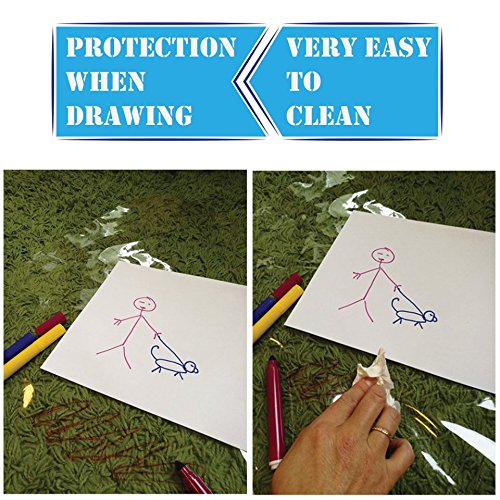 Easy Cleaning Splash Mat High Chair Floor Mat Feeding Floor Cover Multipurpose for Arts/Craft/Pets/Labs (Large | Clear)