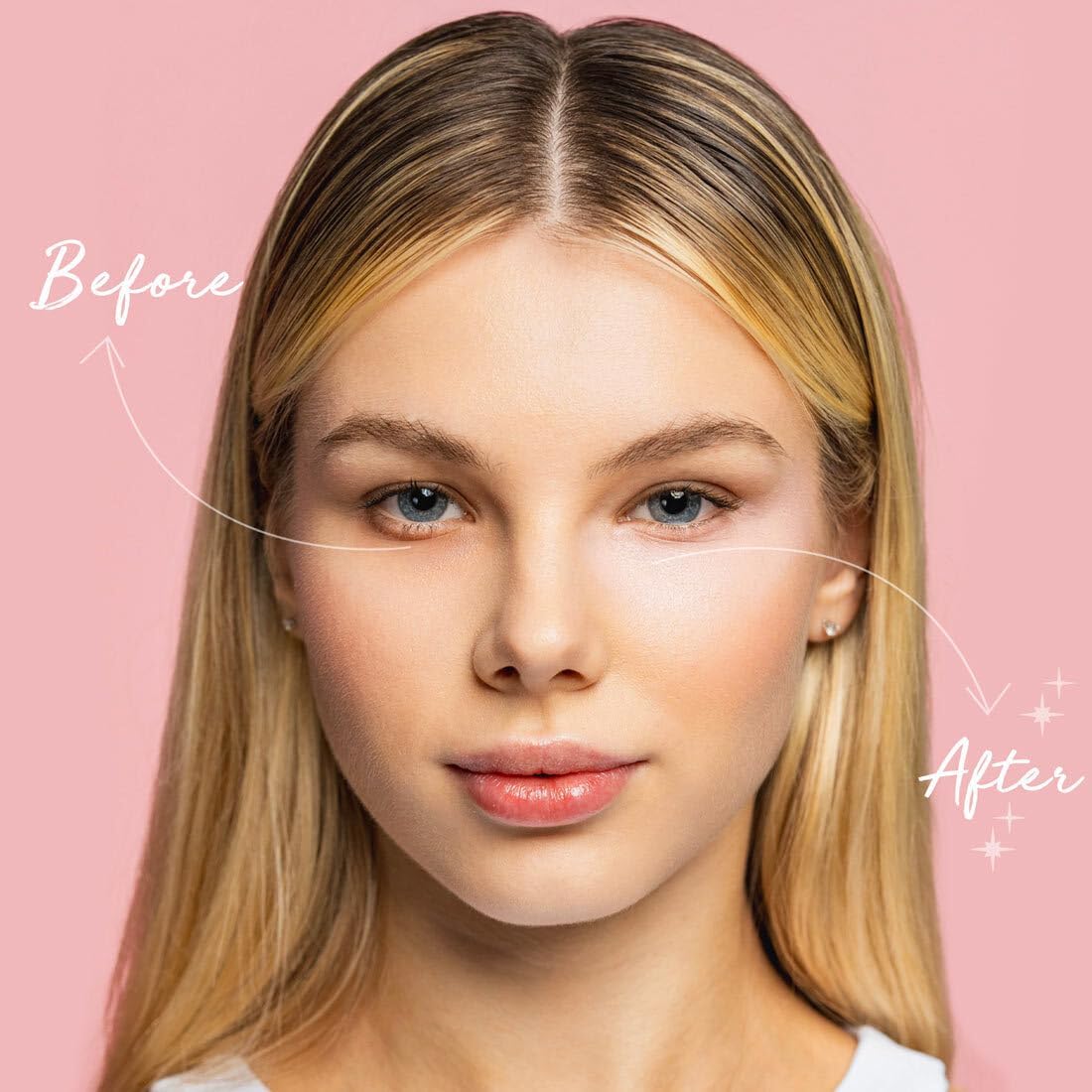 Palladio Under Eye Brightener, Conceal, Brightens, Reduces Appearance of Dark Circles, With Caffeine Peptides & Vitamin E, Tired Skin Color Correcting Brightener & Primer, Light to Medium Skin Tone