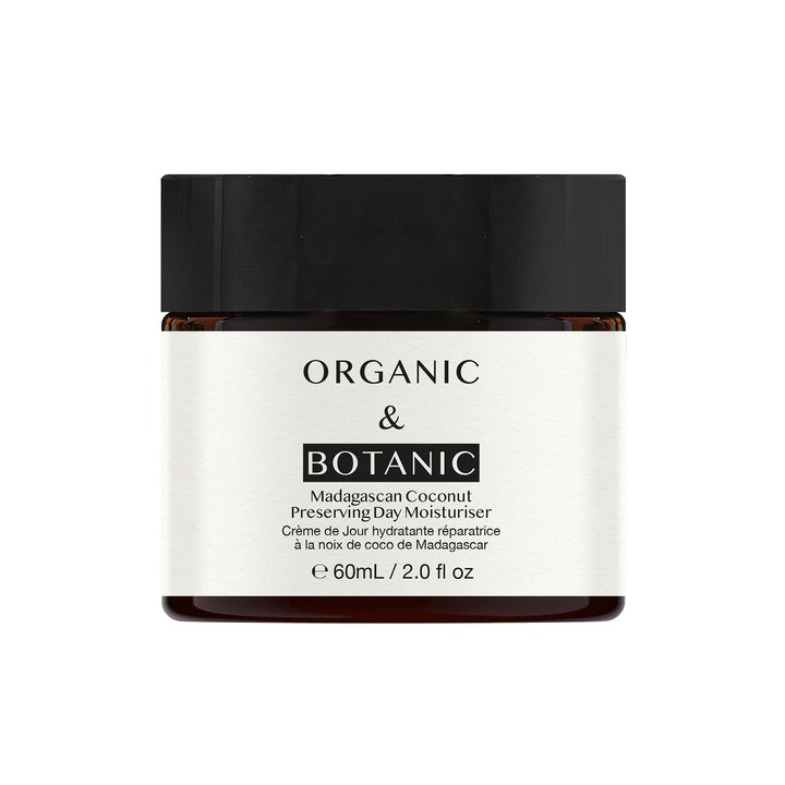 Organic & Botanic Vegan Madagascan Coconut Preserving Day Moisturizer for Face Radiant 50ml. Premium Vegan Skincare For All Skin Types. Made In The UK. Premium Vegan Skincare For All Skin Types.