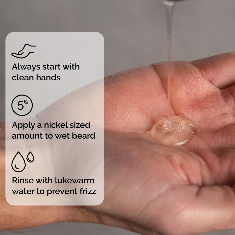 ZEUS Beard Shampoo and Wash for Men - 8oz - Beard Wash with Natural Ingredients (Scent: Vanilla Rum)