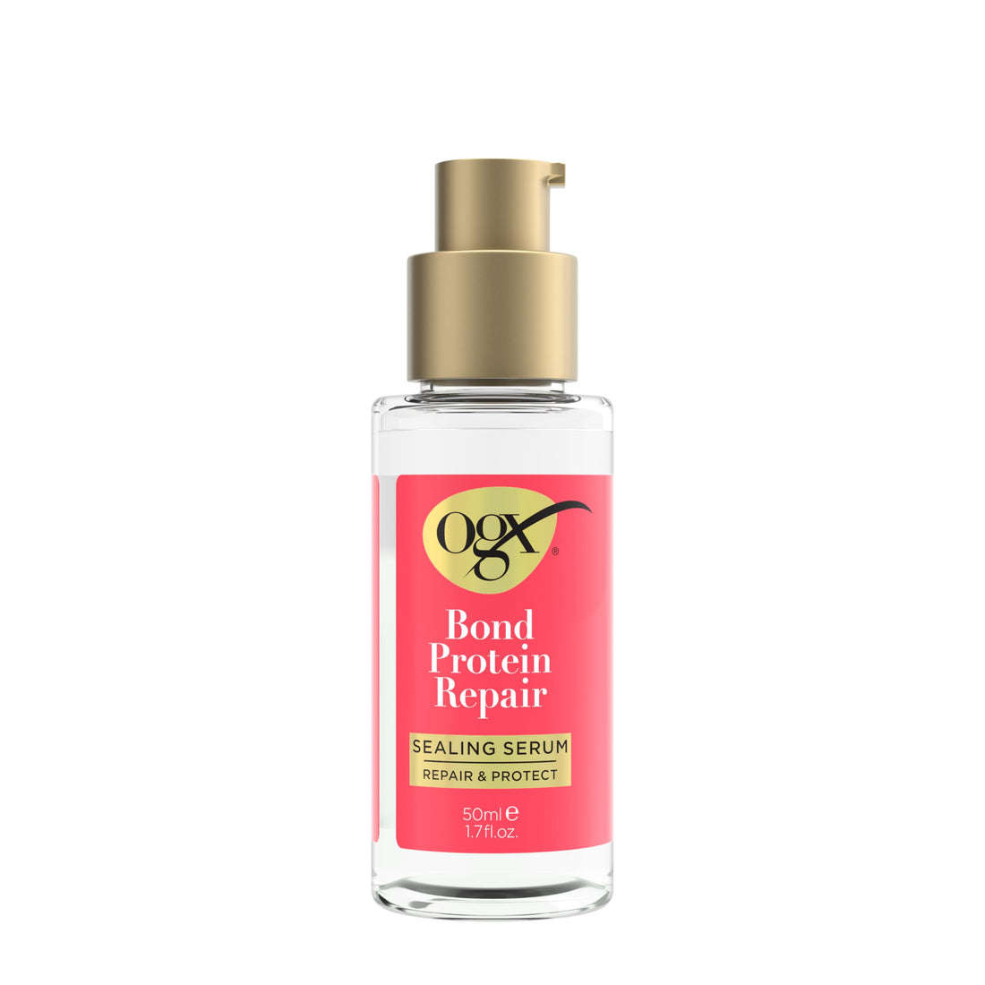 OGX Repair & Protect Bond Protein Repair Sealing Hair Serum, Sealing Hair Serum Helps Revitalize Damaged Hair for Softer, Smoother, & Stronger Hair, 1.7 fl. oz