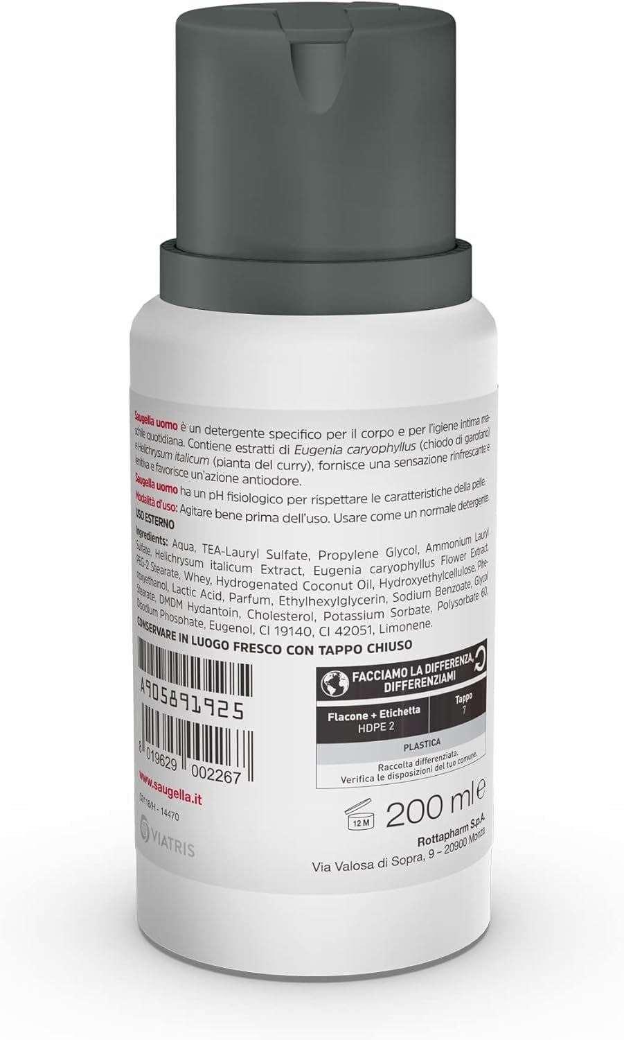 Saugella Homme Mens Intimate Cleansing Lotion