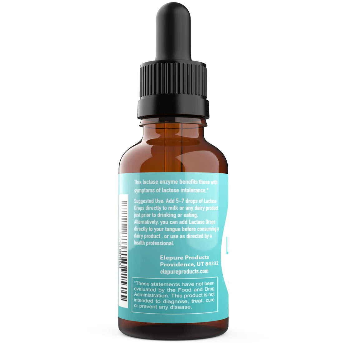 Elepure Pure Elements 100 Servings- Lactase Drops Lactose Intolerance Enzyme - 20 Milliliters