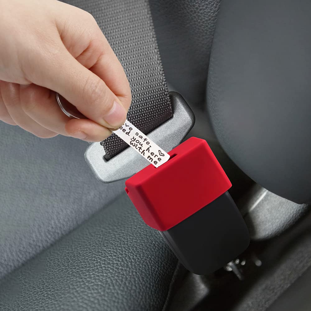 Morlike Silicone Seatbelt Secure Buckle Safety Cover Lock | Keep Children Safe in Car Seat and Prevent Kids from Accidentally Unbuckling | Buckle Guard Fits Almost Vehicles (red,2PACK)