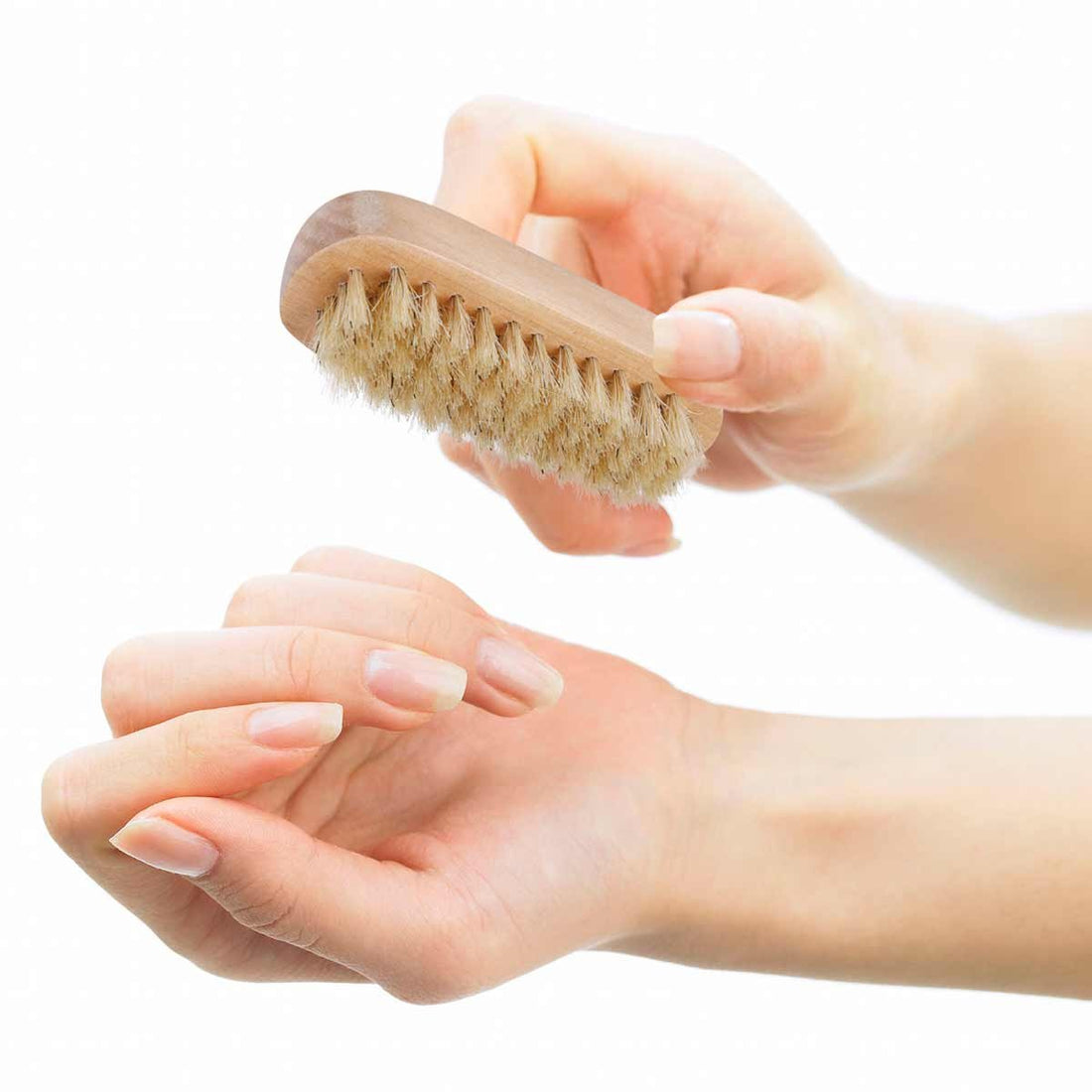 Cleaning Nail Brush Wood 2 Side with Natural Boar Bristle for Manicure Pedicure Women Kids 4 Pack