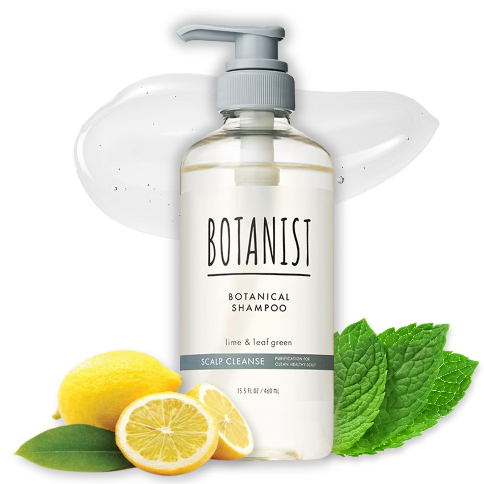 BOTANIST Organic Shampoo for Dry & Itchy Scalp Hair Women & Men, Clarifying Shampoo with Rosemary Extracts & Birch Water from Japan, Sulfate & Silicone Free, LIME& GREEN LEAF, 15.5 Fl Oz