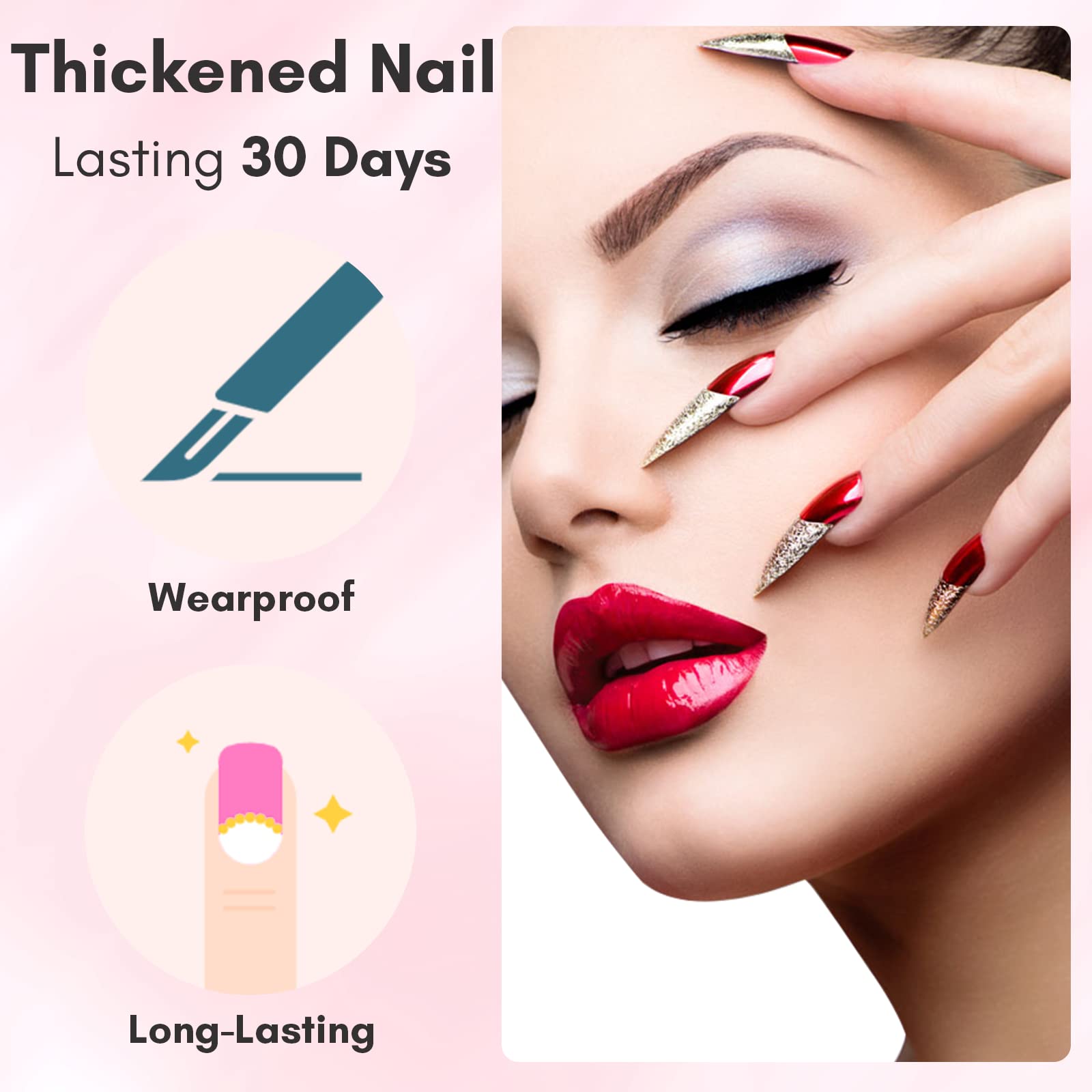 Makartt Gel Nail Strengthener Reinforce Polish, Nail Strengthening Repair Polish for Treating Weak, Damaged Nails, Clear Soak Off Gel Lacquer Long Lasting Professional DIY Nail Art, P-44