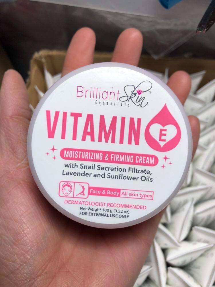 Brilliant Skin Essentials Vitamin E Cream Moisturizing and Firming for Face and Body, 100g