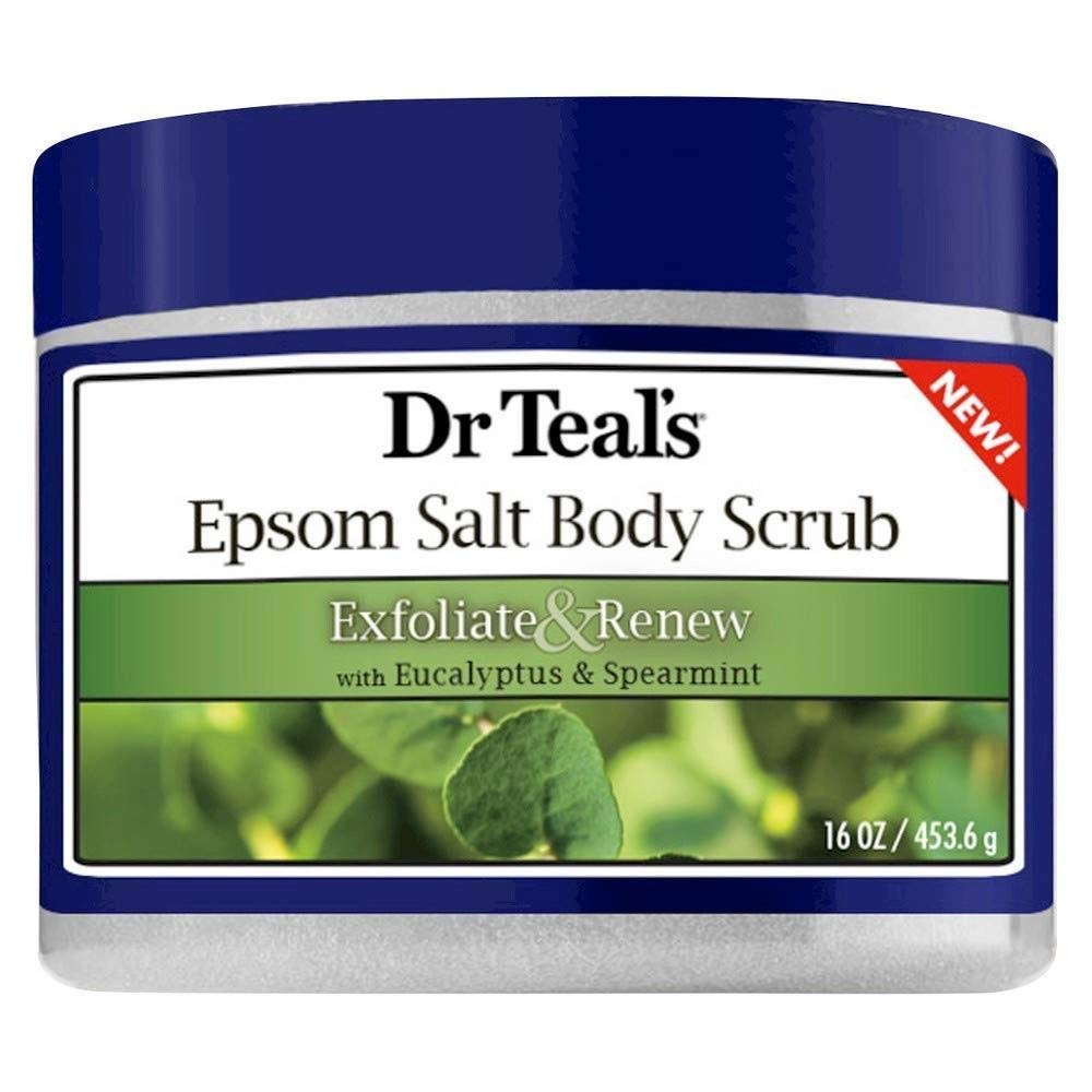 Dr Teal 's Exfoliar & Renew Eucalipto & Spearmint Epsom Sal Peeling Corporal 16 Oz