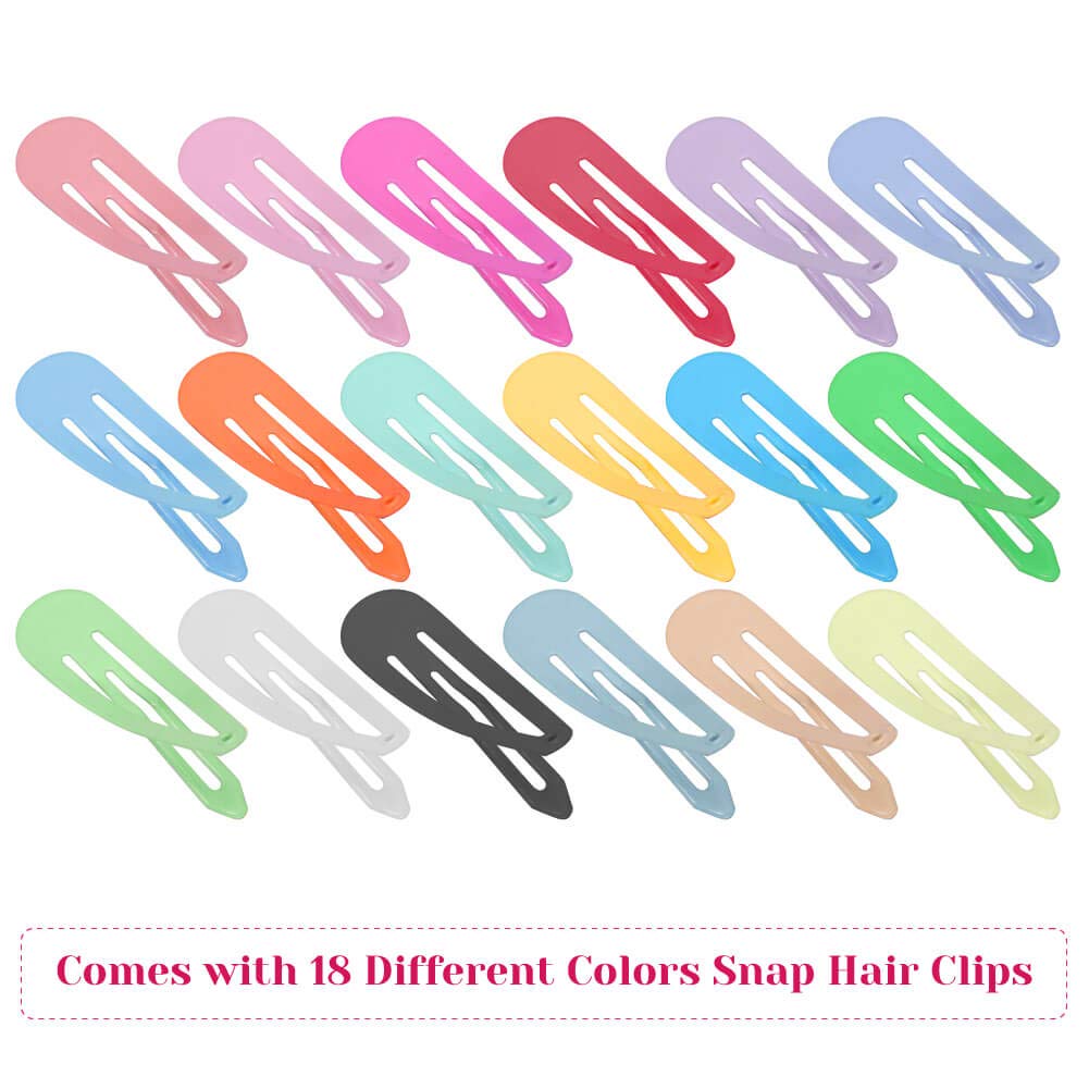 anezus 80 Pcs 2 Inch Snap Multicolor Hair Clips Non-Slip Metal Barrettes For Baby Girls Toddlers Kids Women Accessories