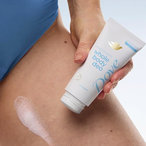 Dove Whole Body Deodorant Aluminum Free pH Balancing Cream Deodorant Unscented for 72h Odor Control 2.5 oz