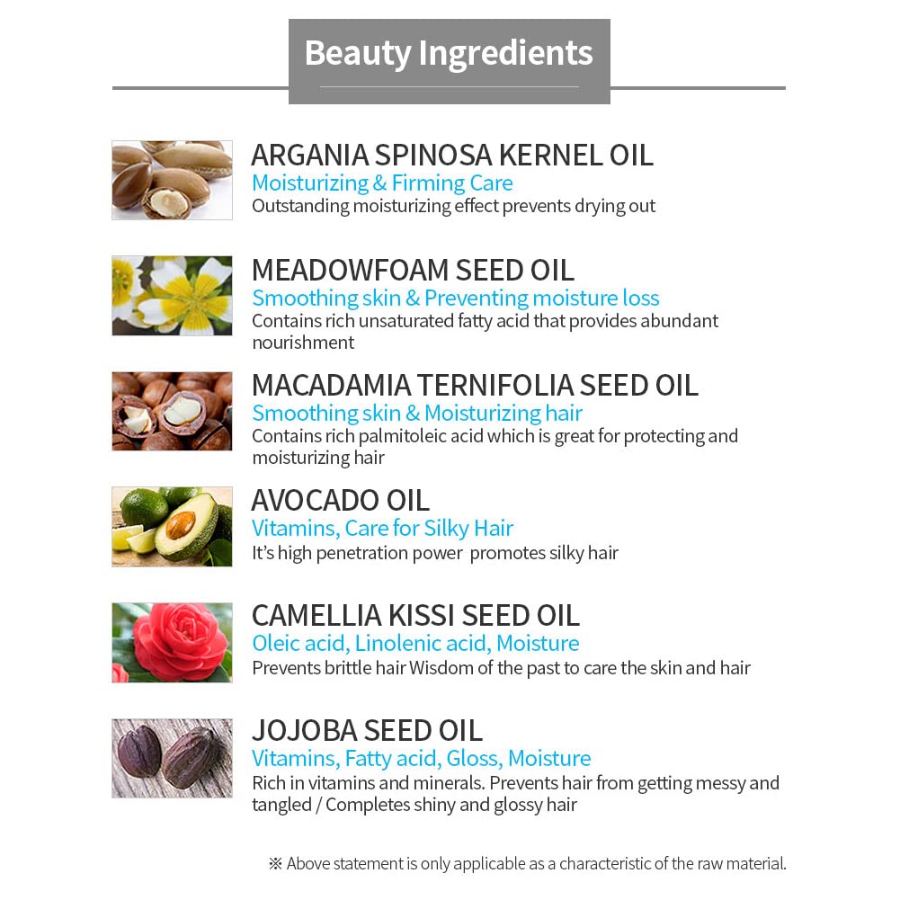 Magical Hair Essence & Treatment with 6 Natural Oil Complex (Argan,camllia,jojoba,meadow Form Seed,macadamia,abocado Oil)