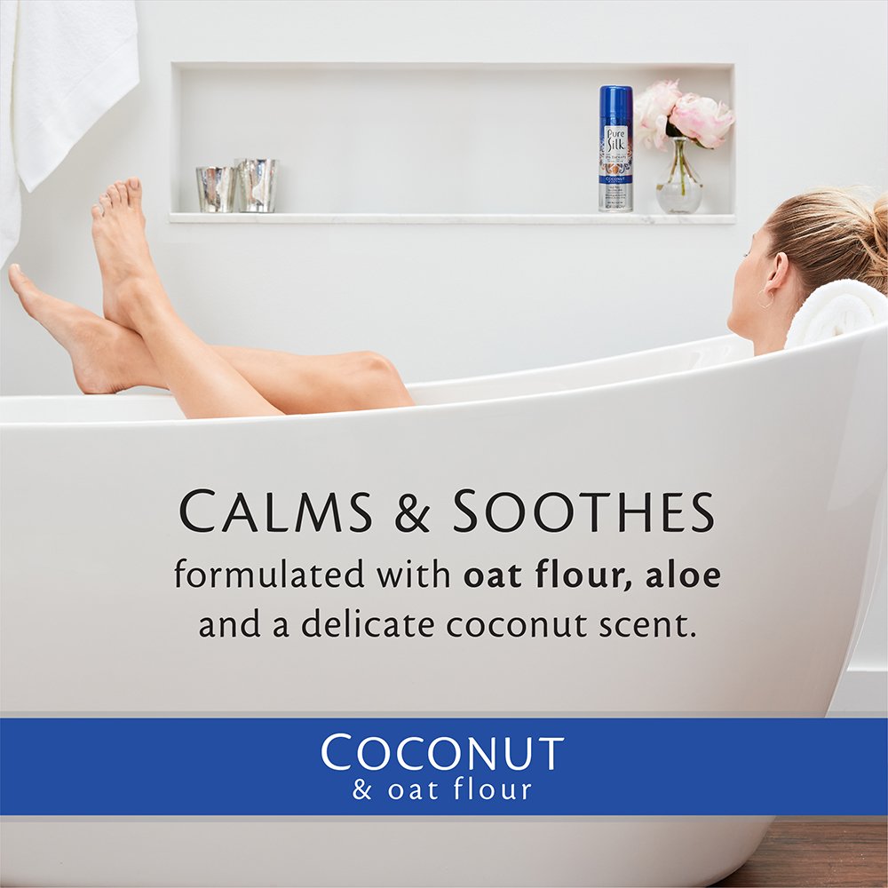 Pure Silk Coconut & Oat Flour Spa Therapy Shave Cream for Women, 7.25 Oz