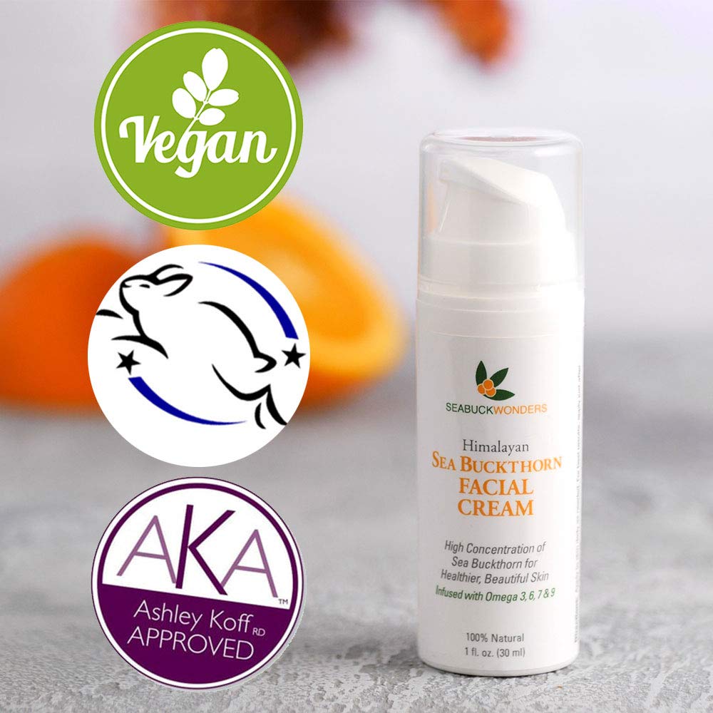 SeabuckWonders Organic Sea Buckthorn Facial Cream, 1 Ounce