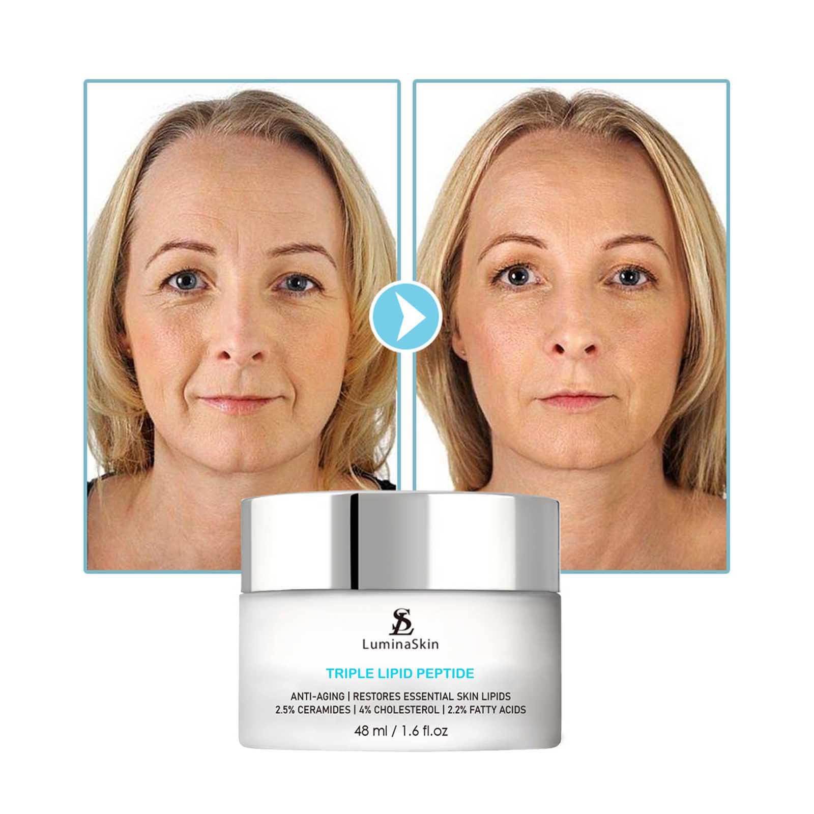 LuminaSkin Triple Lipid Peptide - Restore & Fix Mature Skin Advanced Anti-Aging Cream for Radiant, Smooth Skin