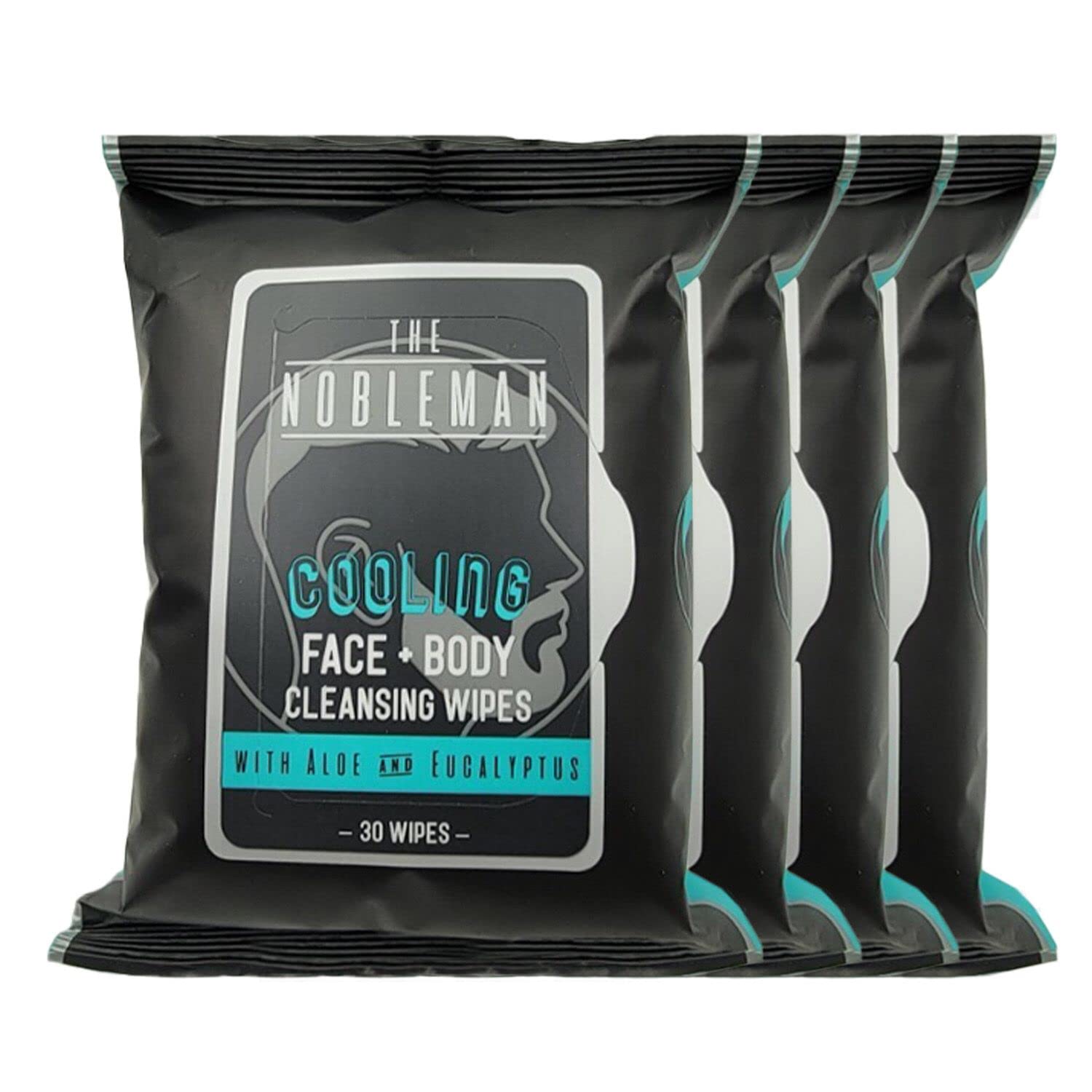 Men's Cooling Face + Body Cleansing Wipes - 30ct