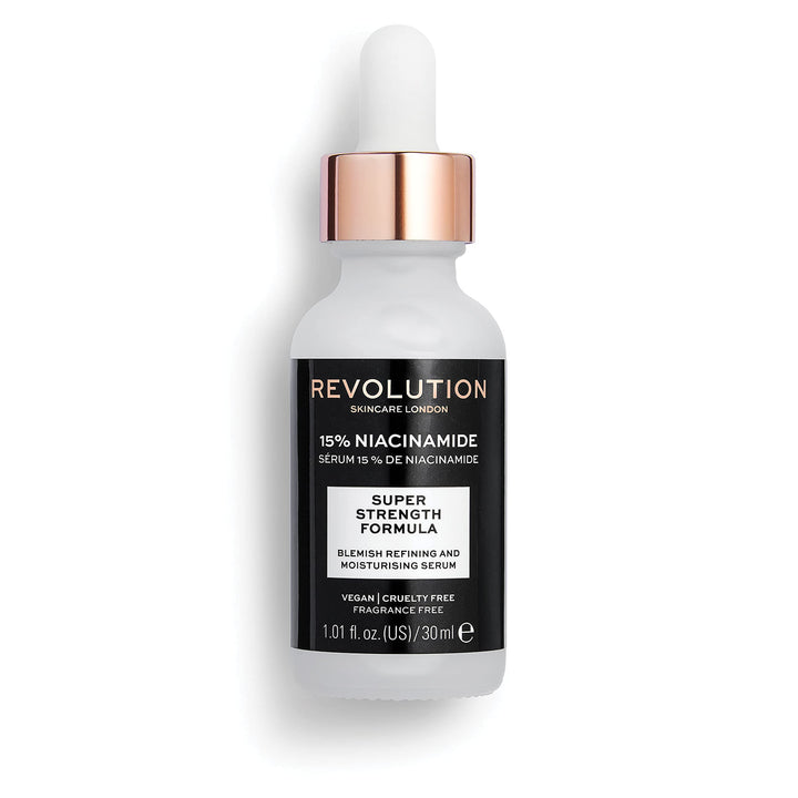 Revolution Skincare 15% Niacinamide Blemish & Pore Refining Serum, Targets Blemishes and Large Pores, Vegan & Cruelty Free, 1.01fl.oz/30ml