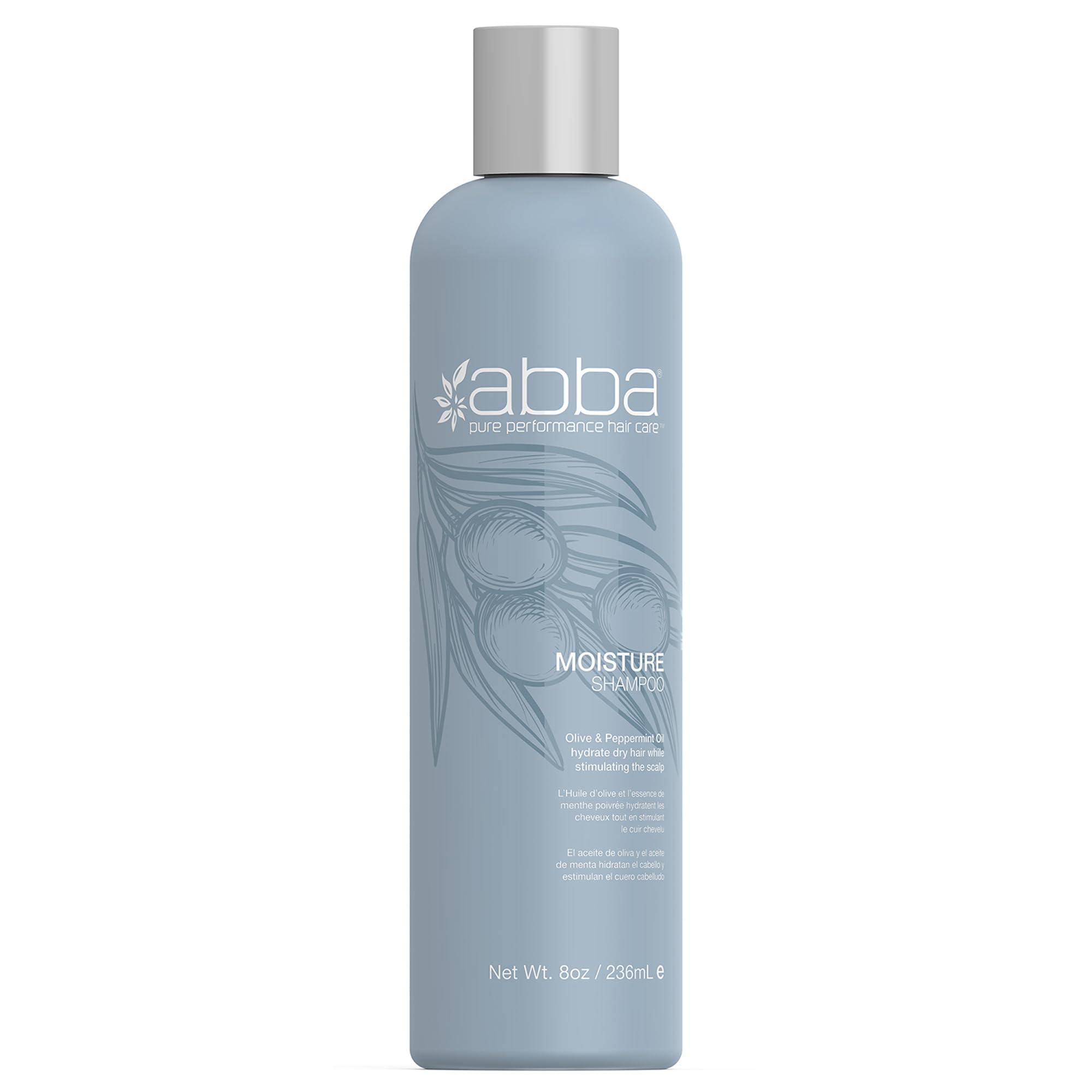 ABBA Moisture Shampoo, Olive & Peppermint Oil,8 Fl Oz (Pack of 1)