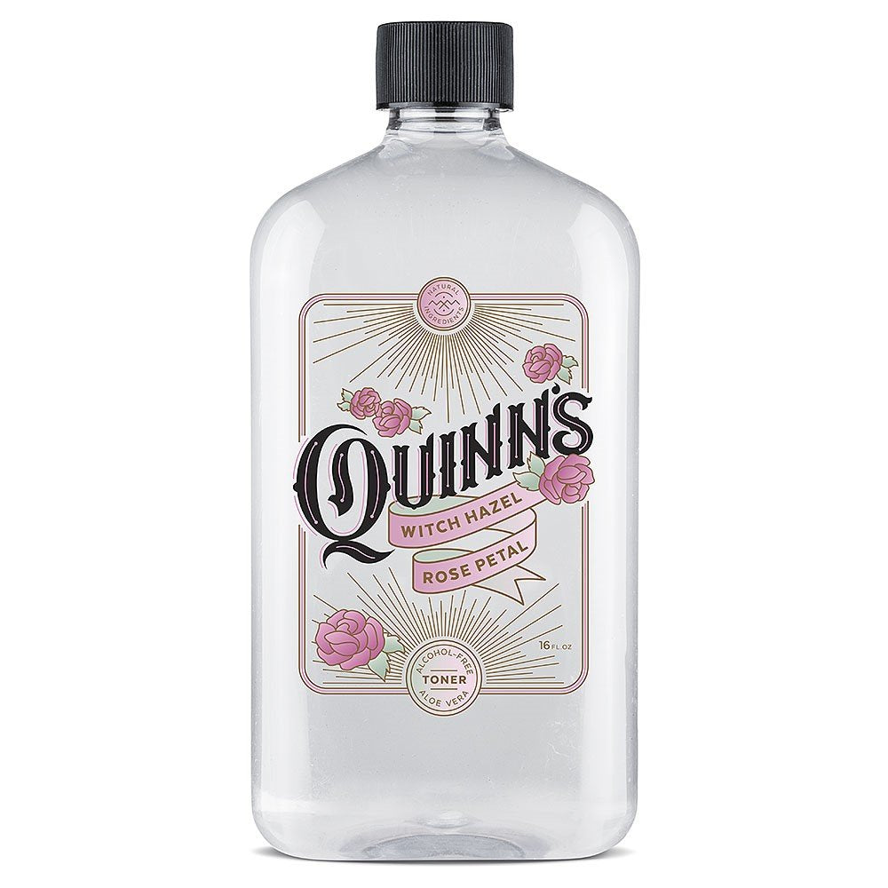 Quinns Alcohol-Free Witch Hazel 16oz - Rose Petal & Aloe Vera Natural Toner for Face & Skin