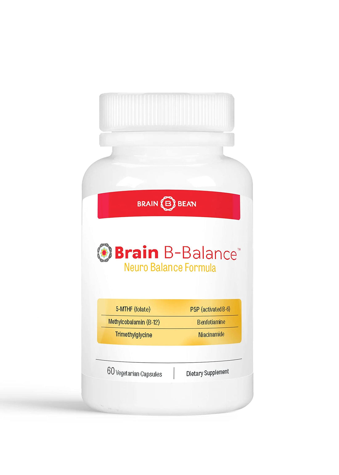 Brain B Balance: Methylated Multivitamin - Methylated B Complex Neurobalance Formula - Methylfolate Supports Mood.Mind.Memory - 60 Vegan Capsules