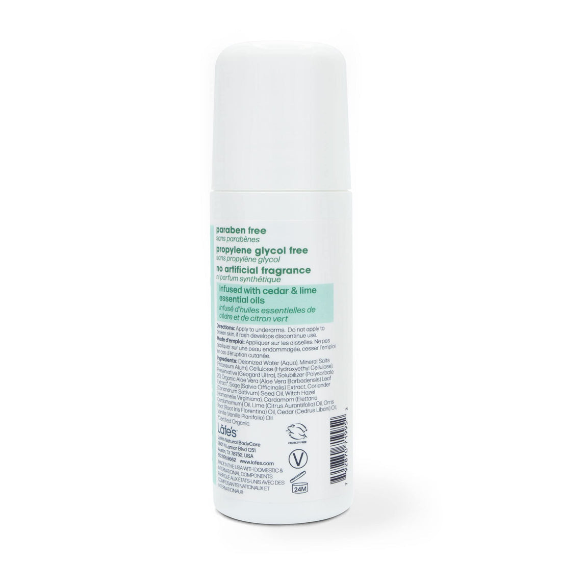 Lafe's Fresh Roll On Deodorant (Pack of 2) With Cedar, Sage, and Aloe Vera, 2.5 oz Each