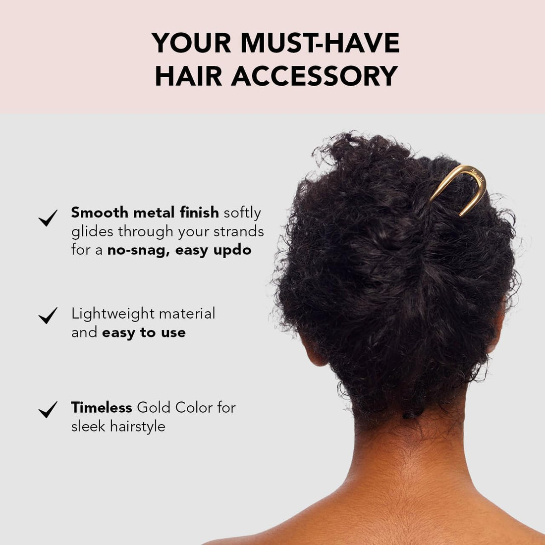 Kitsch Metal French Hair Pin for Women - Elegant Hair Accessories for Women, Ideal for Buns & French Twist, Designed for a Secure, Comfortable Fit - 2 Pcs Gold