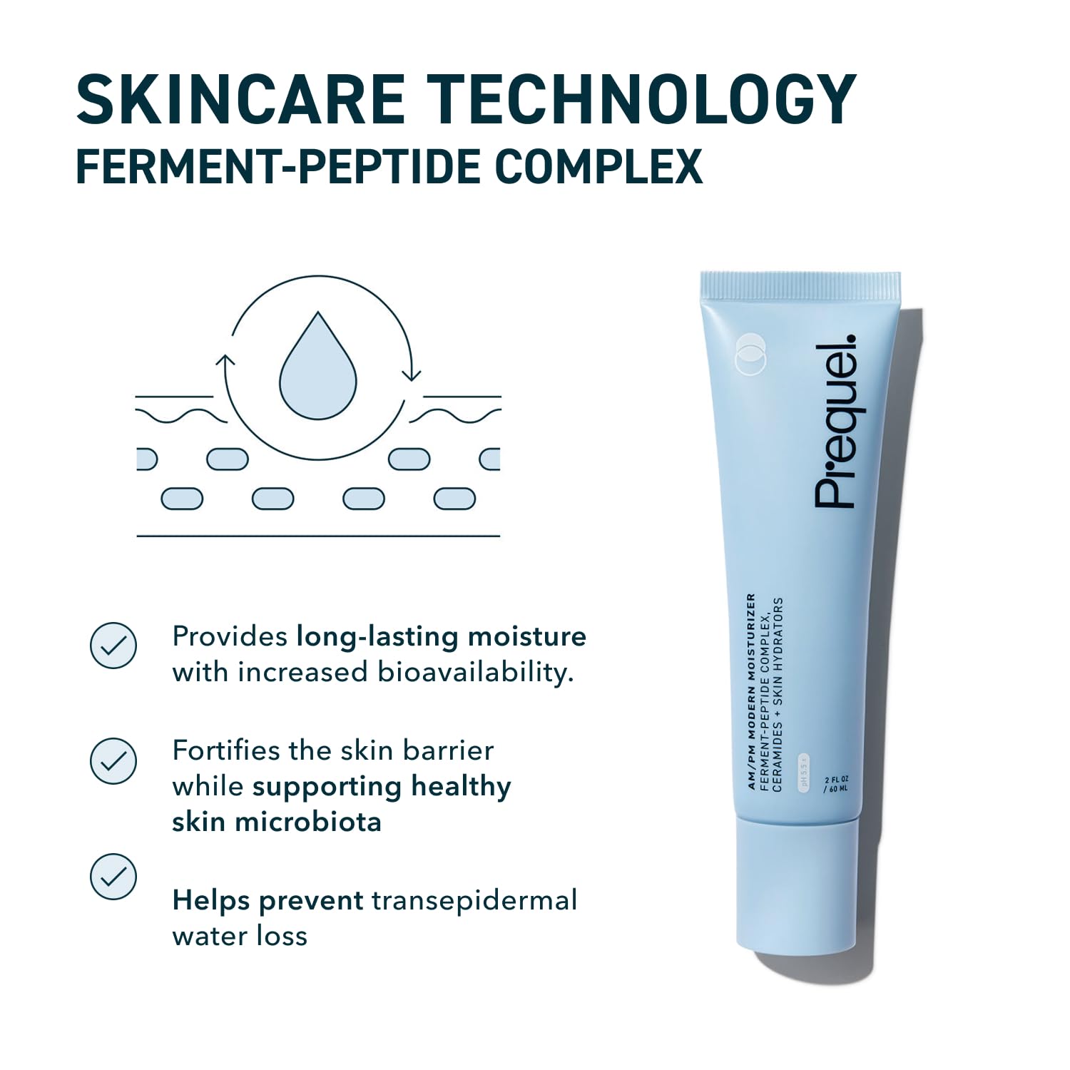 Prequel Skin AM/PM Modern Moisturizer – Hydrating Face Cream with Peptides, Ceramides & Glycerin for Dry, Sensitive, or Combination Skin – Non-Greasy Moisturizer for Barrier Support