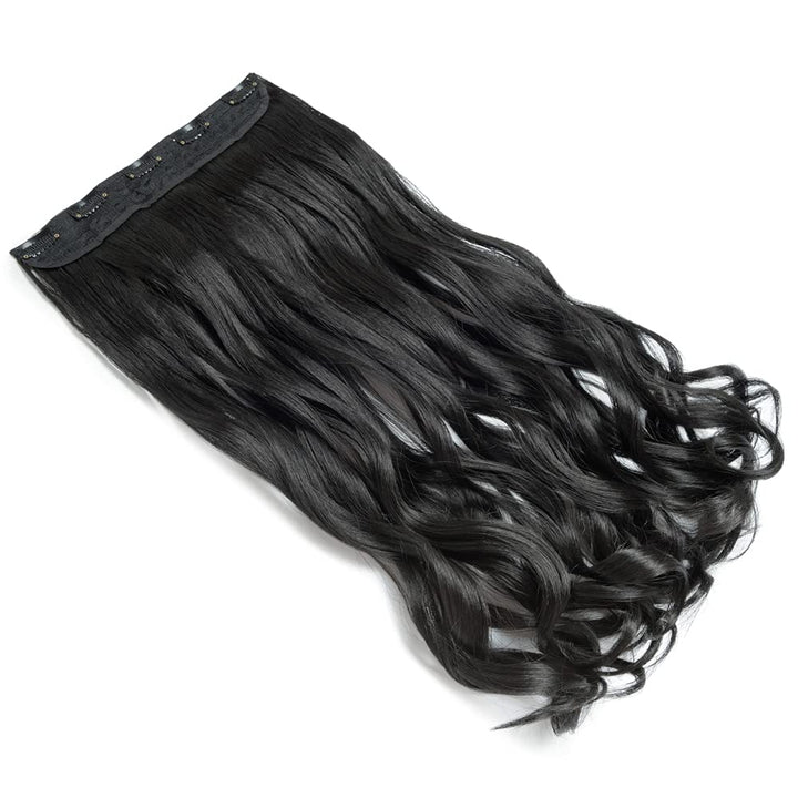 S-noilite Elegant 29 Longest Curly Natural 3 4 Full Head One Piece 5 Clips Clip In Hair Extensions 29-Curly Natural Black