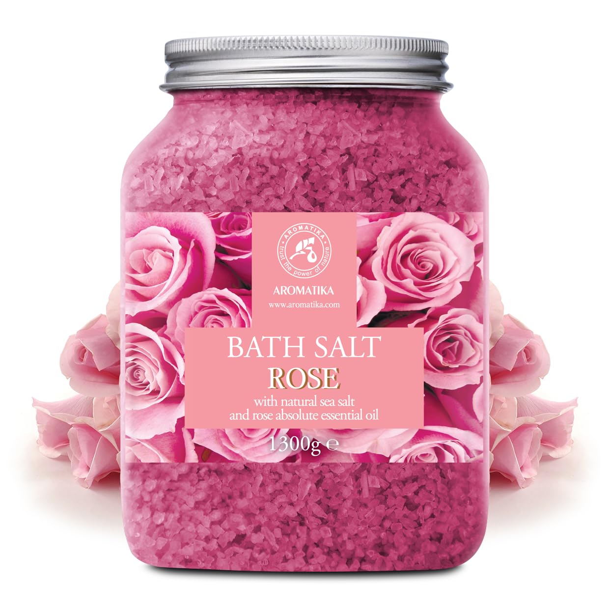Rose Bath Salts - Set 2x46 Oz - Natural Rosewood Oil & Rose Extract - Best for Relaxing - Beauty - Bathing - Body Care - Wellness - Relax - Aromatherapy - Spa
