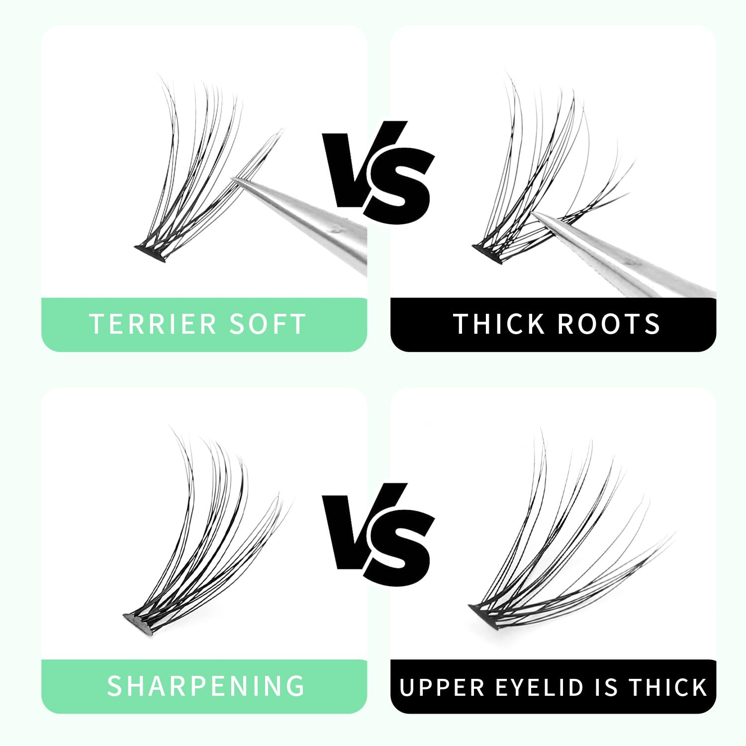 20 Root Hot Sale Grafting false eyelashes False Eyelashes Individual Natural Long Mink Fake Eyelashes Extension Handmade (12mm)