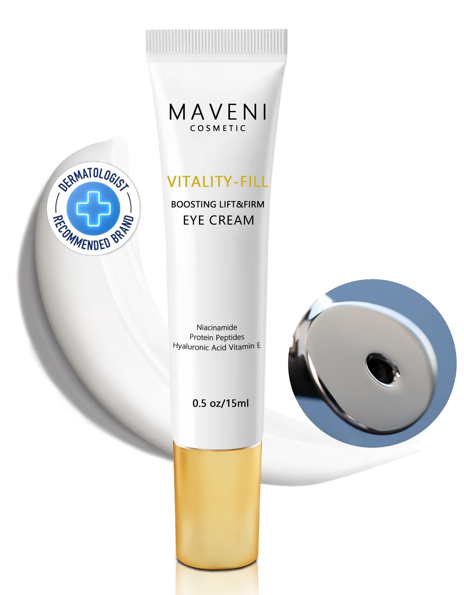 MAVENI Vitality-Fill Boosting Eye Cream, Natural Anti Aging Under Eye Cream Lift & Firm,Reduce Wrinkles,Fine Lines,and Under Eye Bags,Dark Circles Under Eye Cream