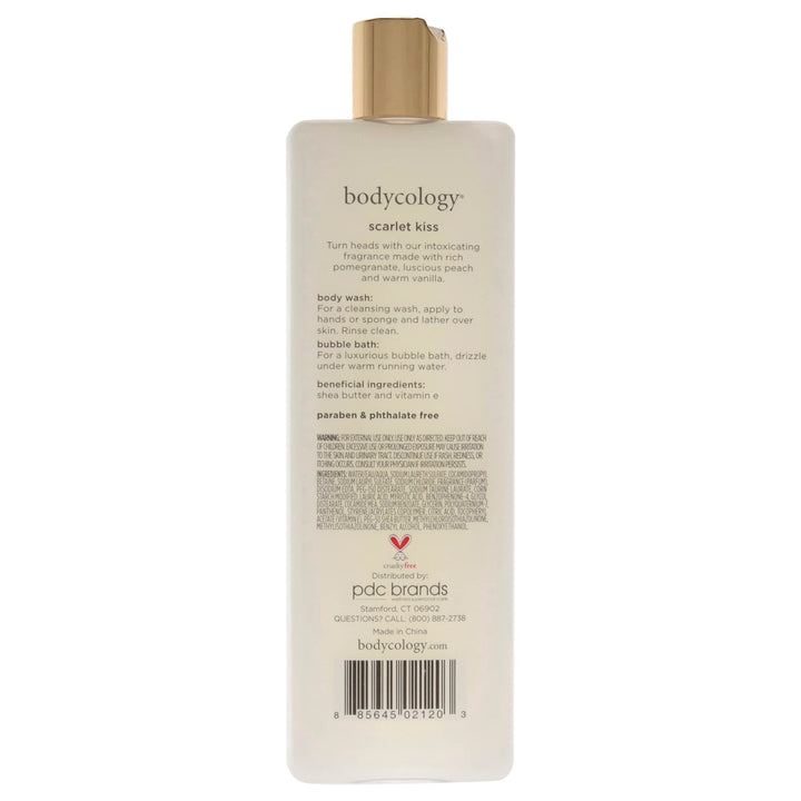 Bodycology Scarlet Kiss Moisturizing Body Wash for Women, 16 Ounce