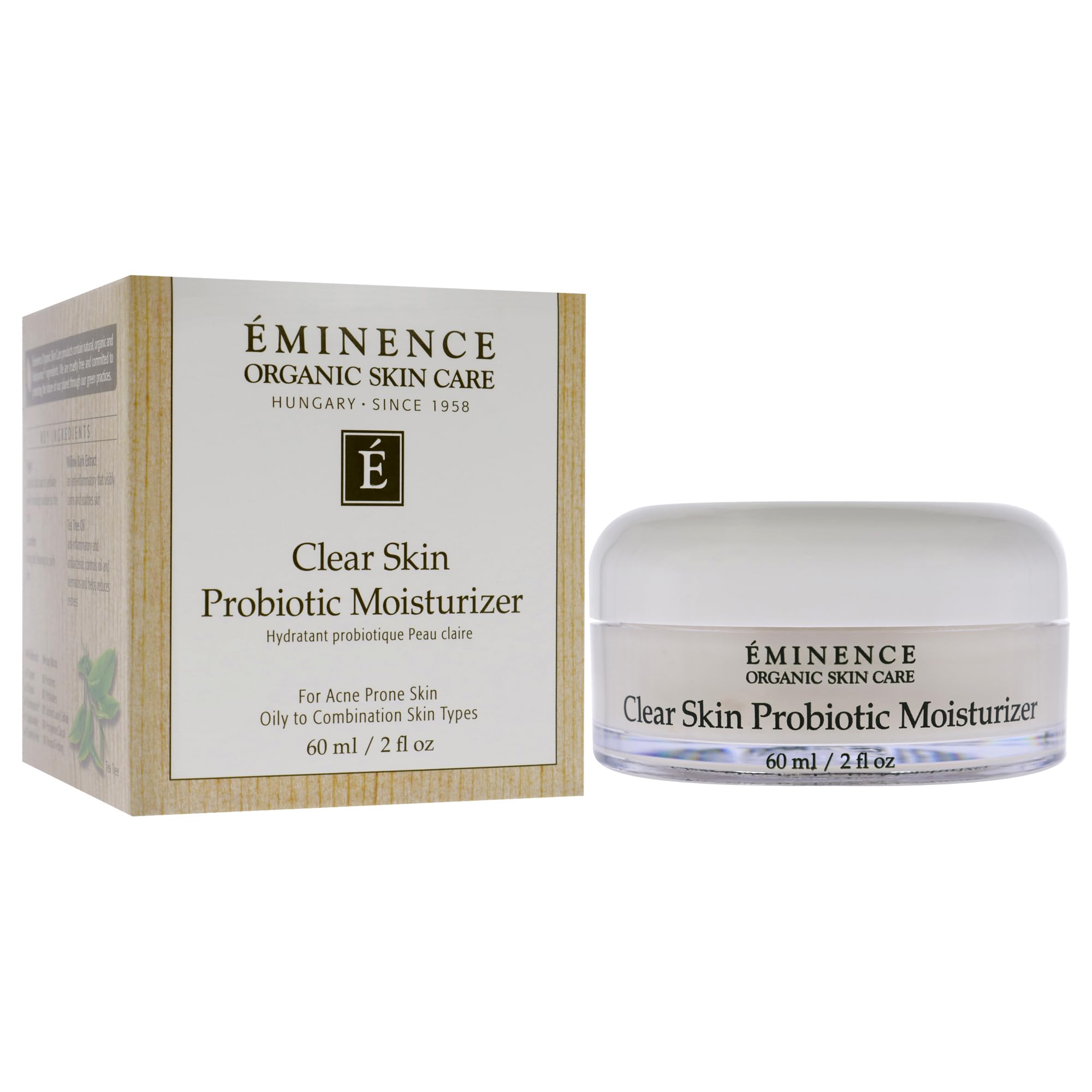 Eminence Organic Skincare Clear Skin Probiotic Moisturizer, 2 Fluid Ounce