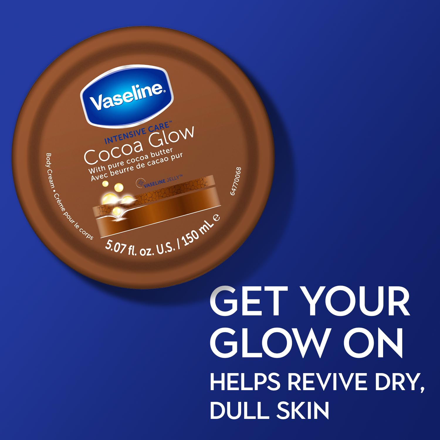 Vaseline Lotion, Cocoa Glow Body Cream 12-Pack – Non-Greasy Moisturizer for Glowing Skin with Pure Cocoa Butter, 5.07 Oz Ea