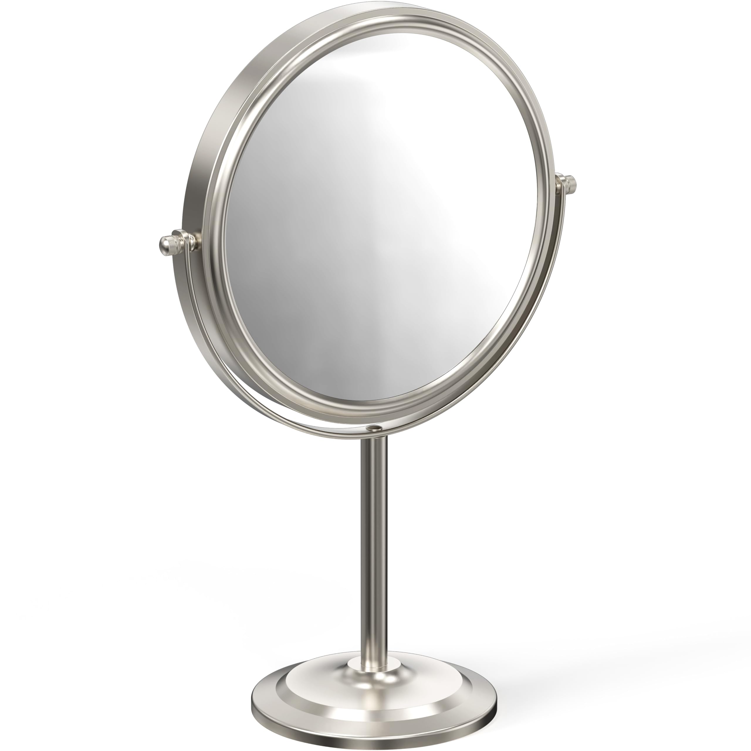 Decobros 8 Inch Large Tabletop Two Sided Swivel Vanity Mirror With 7x Magnification, 13 Inch Height
