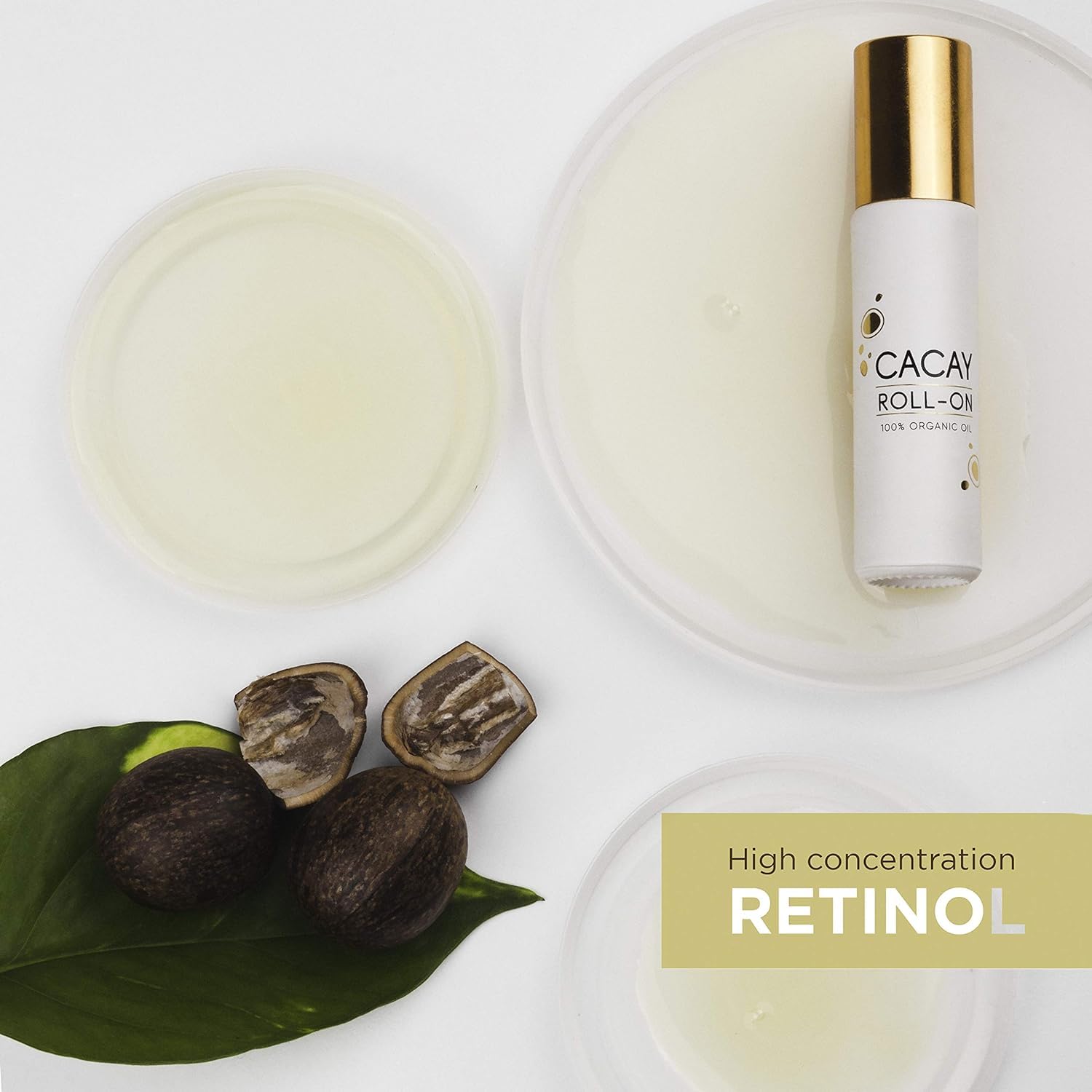 Cacay Oil Roll-On – Natural Anti-Aging Face & Body Oil for Scars with Retinol & Vitamin E, Organic Skincare, Antioxidant-Rich Treatment for Acne Scars, Wrinkles, Fine Lines, and Dry Skin (0.33 Fl Oz)