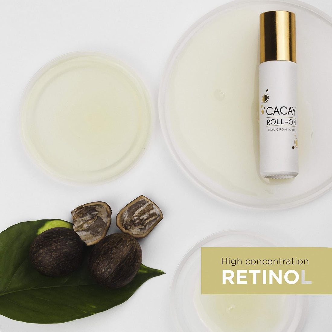 Cacay Oil Roll-On – Natural Anti-Aging Face & Body Oil for Scars with Retinol & Vitamin E, Organic Skincare, Antioxidant-Rich Treatment for Acne Scars, Wrinkles, Fine Lines, and Dry Skin (0.33 Fl Oz)