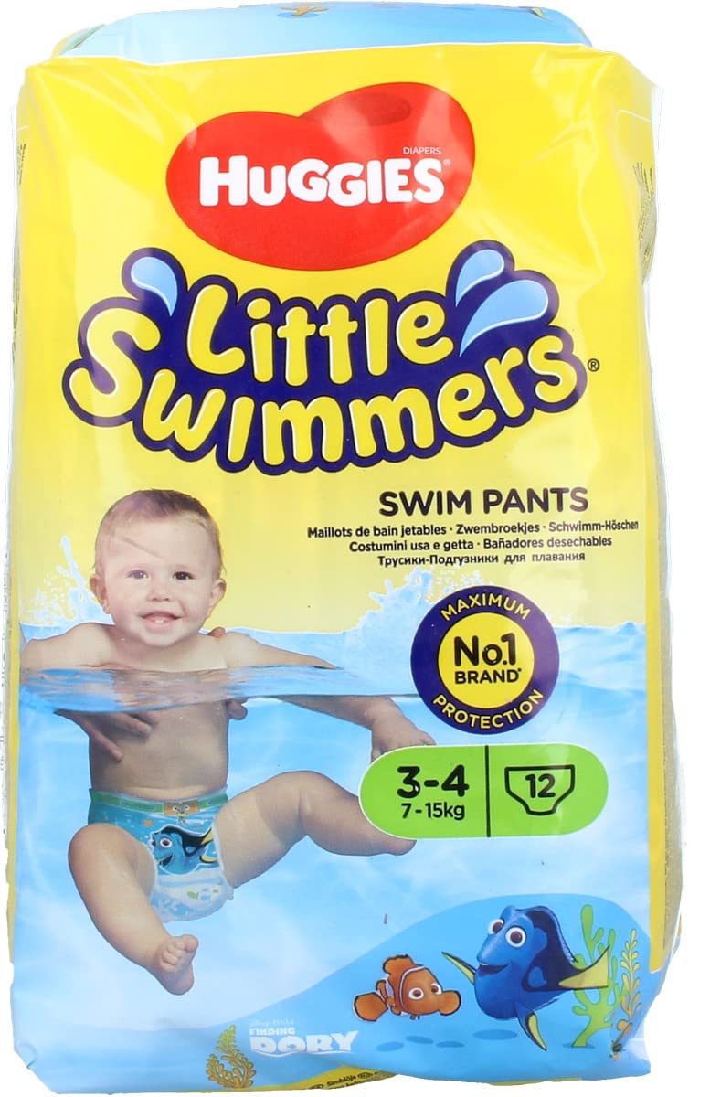 Huggies Little Swimmers Disposable Swim Diapers Unisex, Small, 12-Count-Pink/Blue