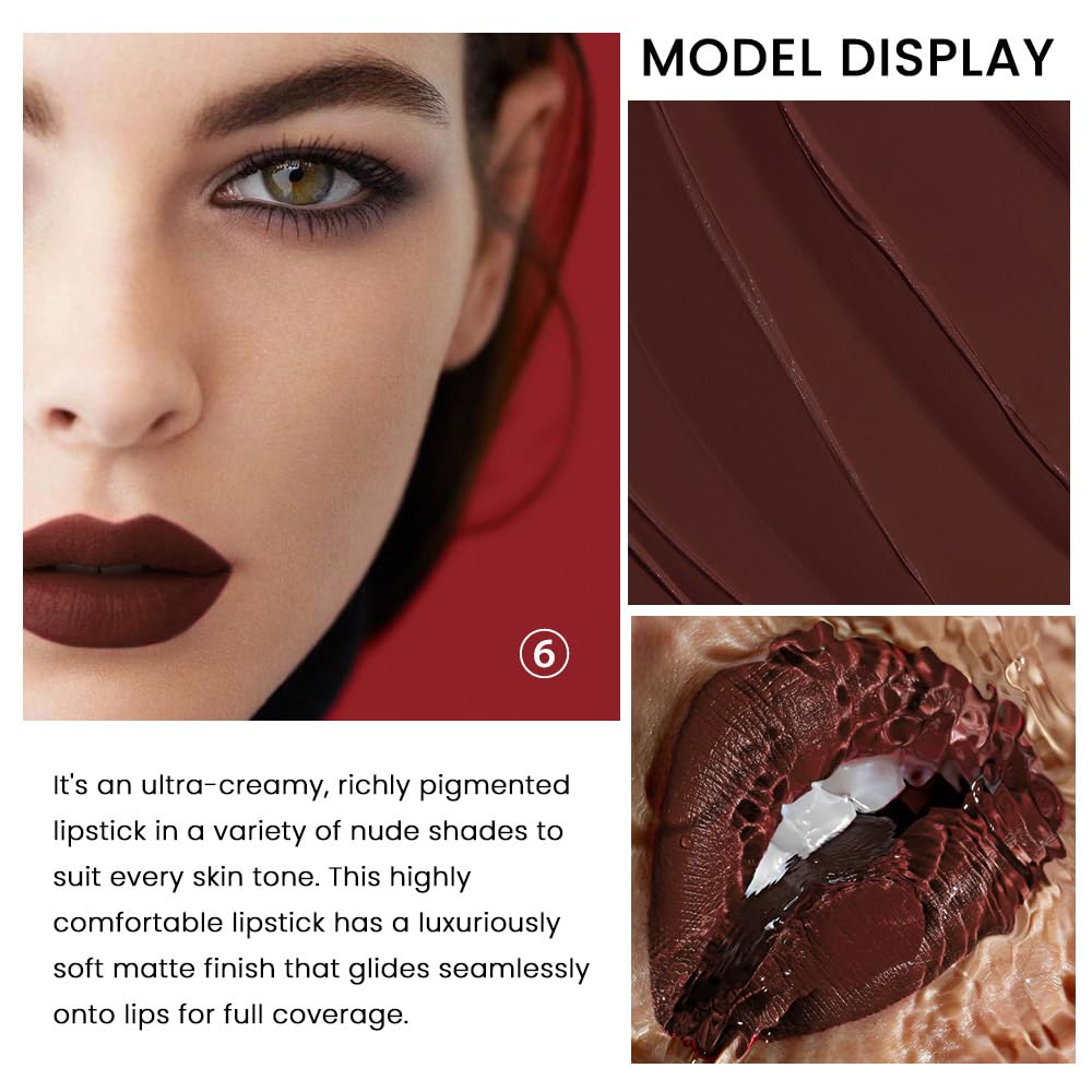 Labiales Magicos 24 Horas Originales: 3 Pcs Velvet Lipstick Set for Women, Nude Long Lasting Matte, Non-Stick, Waterproof